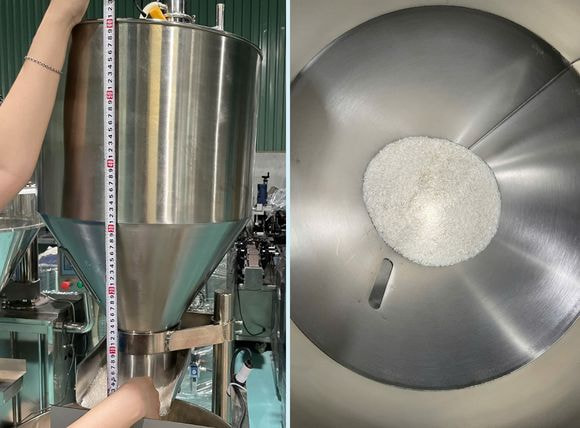 Phễu của máy định lượng cốc đong