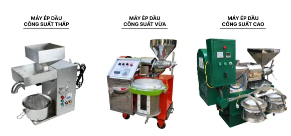 Máy ép dầu có công suất nhỏ, vừa và lớn