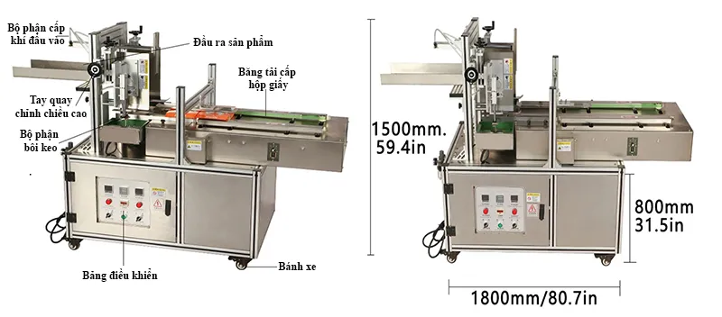 các bộ phận của máy dán hộp giấy VPM-C60G