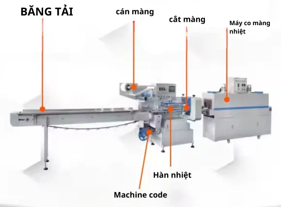 Cấu tạo của máy đóng gói màng co tốc độ cao VK-SFG590