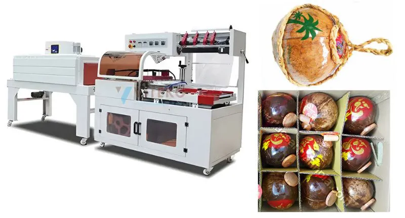 Máy bọc màng co trái dừa công nghiệp-VK-FQL22