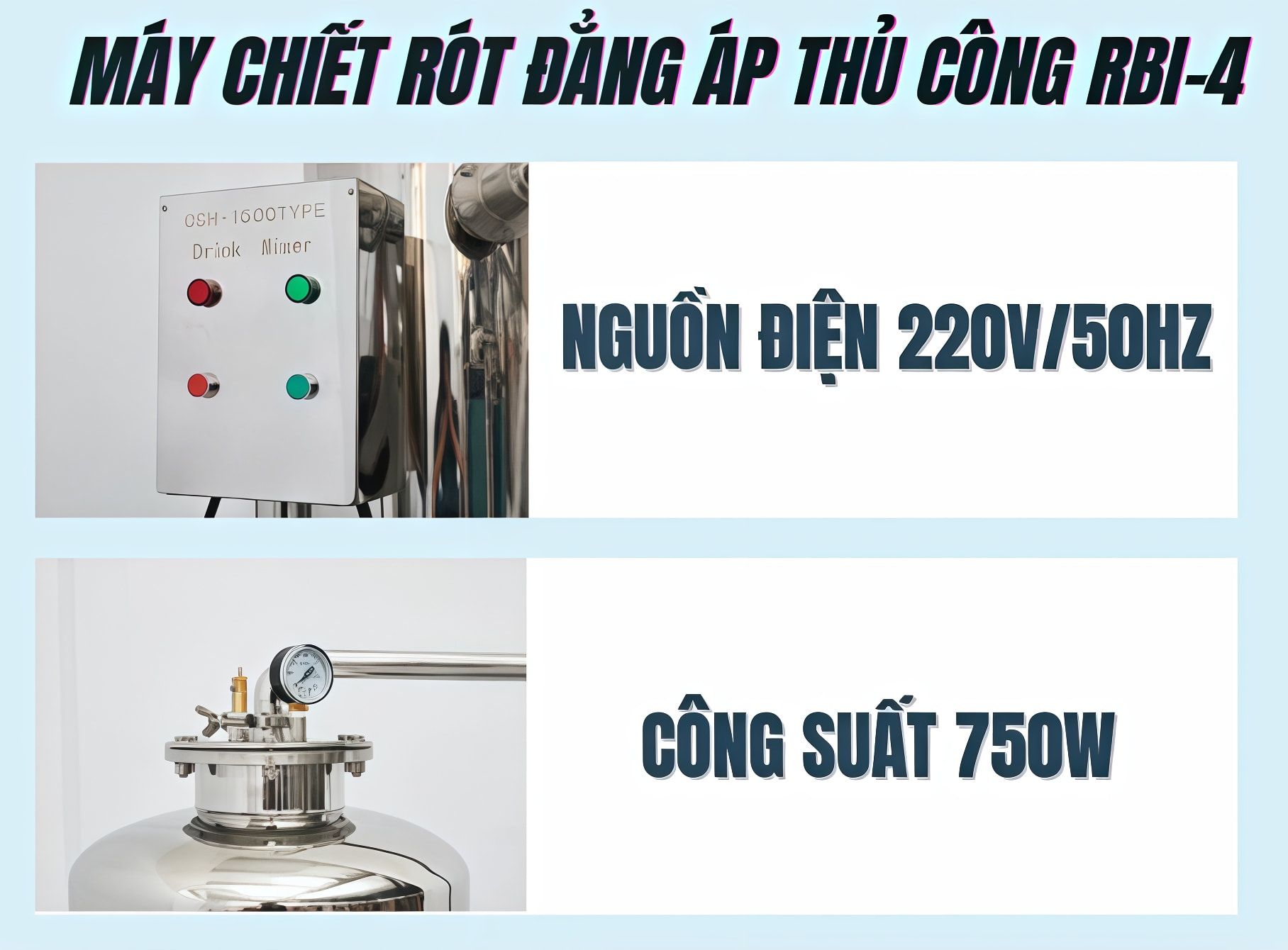 Hiệu quả năng lượng của máy chiết rót đẳng áp thủ công RBI-4
