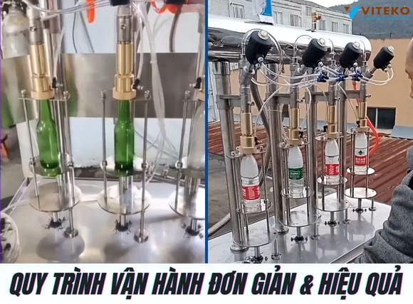 Máy chiết rót đẳng áp thủ công RBI-4 quy trình vận hành đơn giản