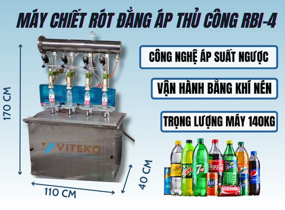 Tổng qua máy chiết rót đẳng áp thủ công RBI-4