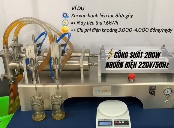 Công suất và nguồn điện của máy chiết rót 2 vòi G2WYD
