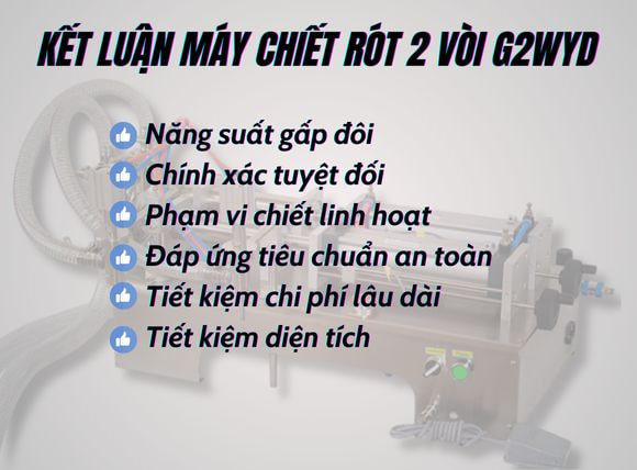 Kết luận chung máy chiết rót 2 vòi G2WYD