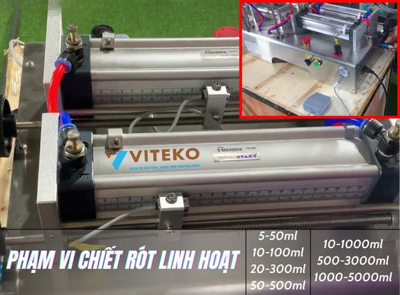 Phạm vi chiết rót của máy chiết rót 2 vòi G2WYD