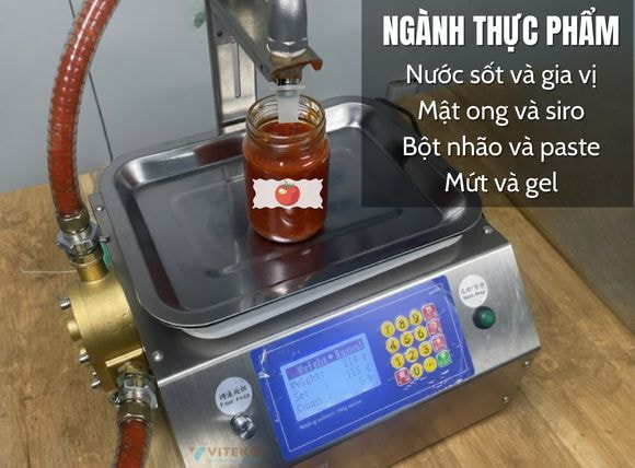 Máy chiết rót bán tự động dạng sệt CSY-L12 ứng dụng ngành thực phẩm