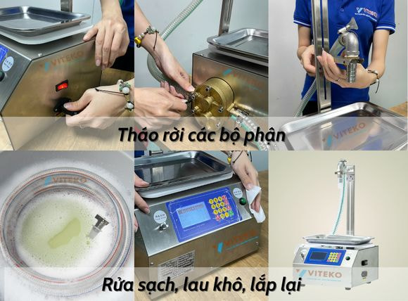 Vệ sinh máy chiết rót bán tự động dạng sệt CSY-L12