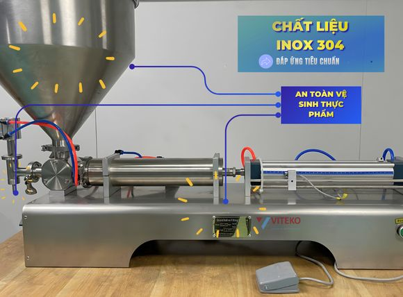 Chất liệu máy chiết rót 1 vòi bán tự động G1WGD
