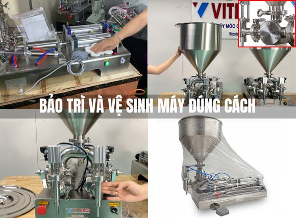 Bảo trì và vệ sinh máy chiết rót dịch đặc 2 vòi G2WGD