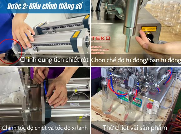 Bước 2 vận hành máy chiết rót dịch đặc 2 vòi G2WGD