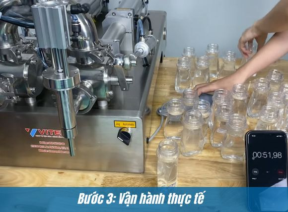 Bước 3 vận hành máy chiết rót dịch đặc 2 vòi G2WGD