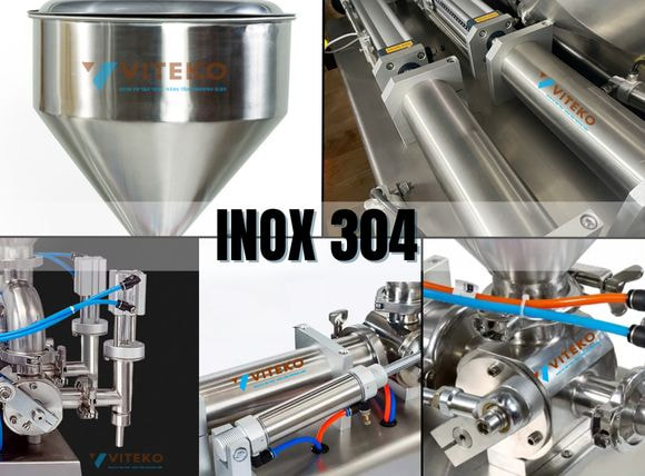 Chất liệu inox 304 của máy chiết rót dịch đặc 2 vòi G2WGD