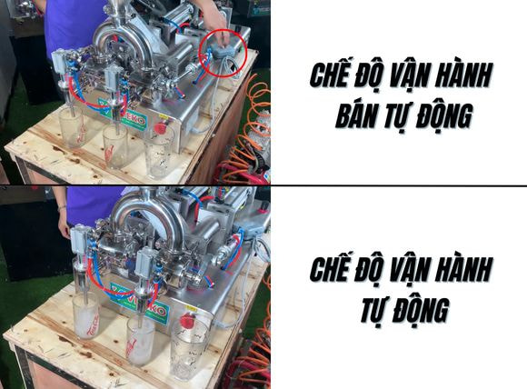 Hai chế độ vận hành của máy chiết rót dịch đặc 2 vòi G2WGD