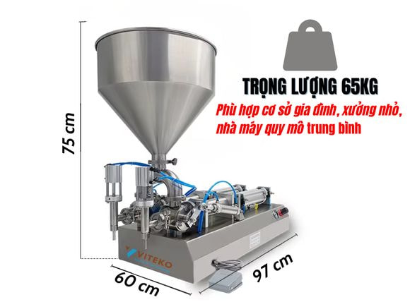 Kích thước của máy chiết rót dịch đặc 2 vòi G2WGD