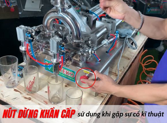 Nút dừng của máy chiết rót dịch đặc 2 vòi G2WGD