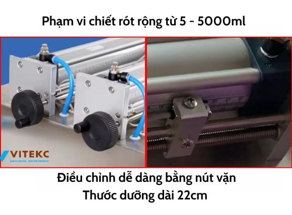 Phạm vi chiết rót của máy chiết rót dịch đặc 2 vòi G2WGD