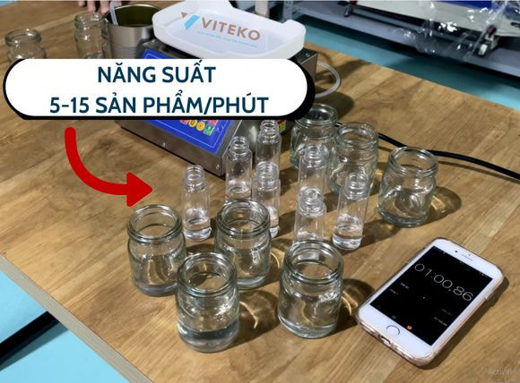 Năng suất của máy chiết rót mini 1 vòi AM-P1