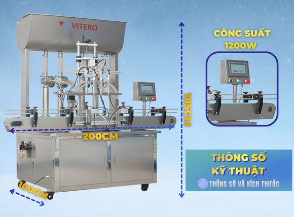 Thông số máy chiết rót tự động 4 vòi YTK-ZG4