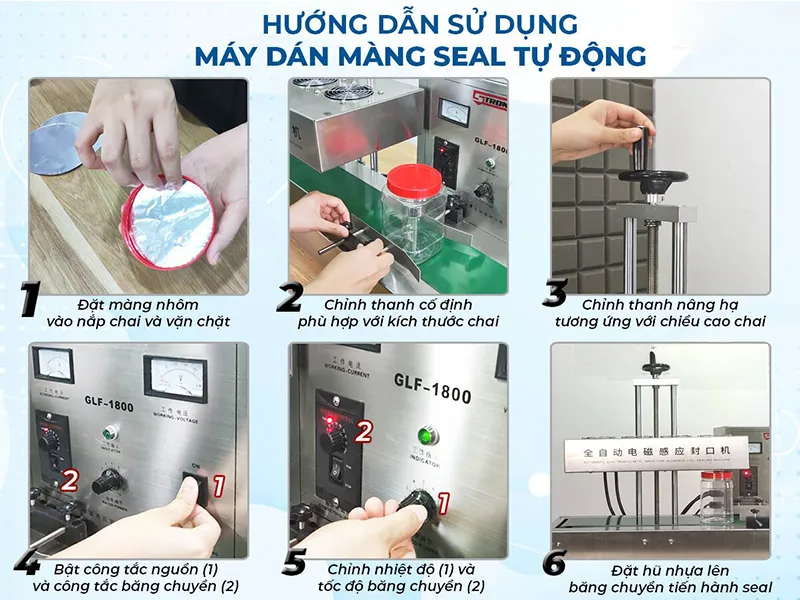 các bước sử dụng máy dán màng seal tự động