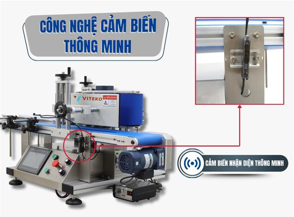 Hệ thống nhận diện tự động máy dán nhãn chai tròn tự động VTK-LM150
