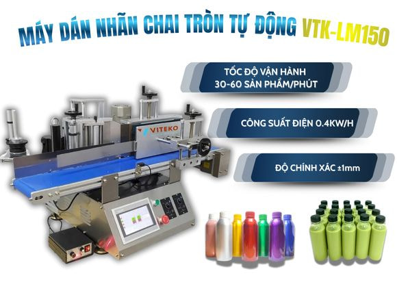 Hiệu suất máy dán nhãn chai tròn tự động VTK-LM150