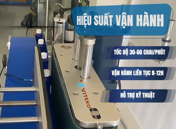 Hiệu suất vận hành của máy dán nhãn chai tròn tự động VTK-LM150