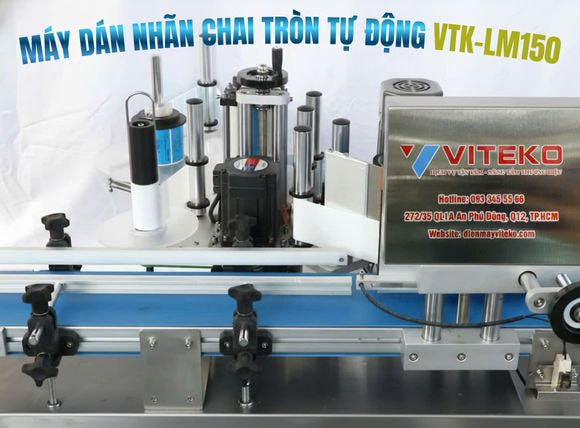 Máy dán nhãn chai tròn tự động VTK-LM150