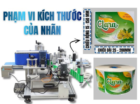 Phạm vi kích thước rộng của máy dán nhãn chai tròn tự động VTK-LM150