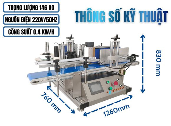 Thông số kỹ thuật của Máy dán nhãn chai tròn tự động VTK-LM150