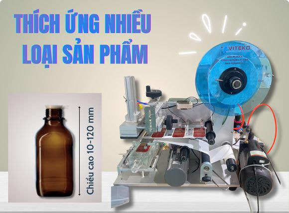 máy dán nhãn mặt phẳng bán tự động VTK-LM60 thích ứng nhiều loại sản phẩm