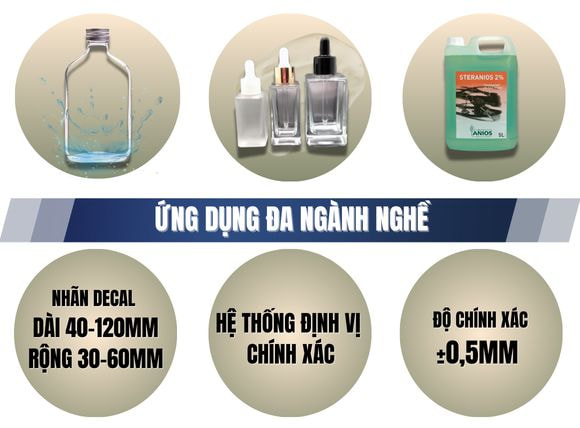 máy dán nhãn mặt phẳng bán tự động VTK-LM60 ứng dụng đa nghề