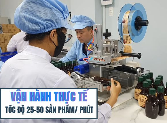vận hành máy dán nhãn mặt phẳng bán tự động VTK-LM60