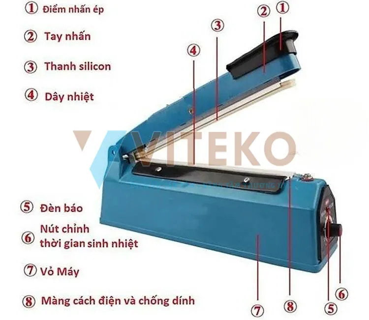 cấu tạo của máy hàn miệng túi dập tay pfs-400