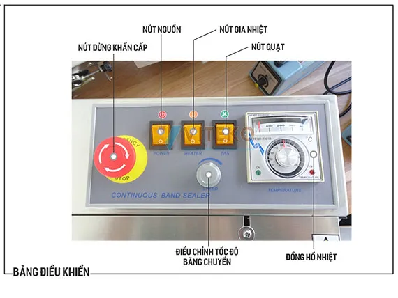 bảng điều khiển máy hàn miệng túi công nghiệp