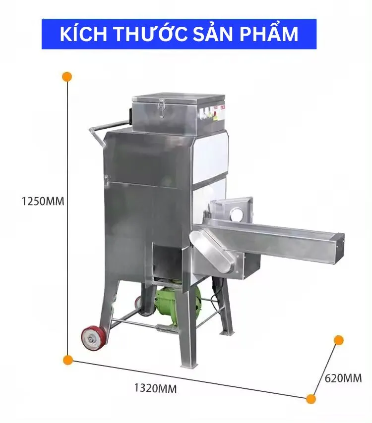 Kích thước máy tách hạt bắp tươi