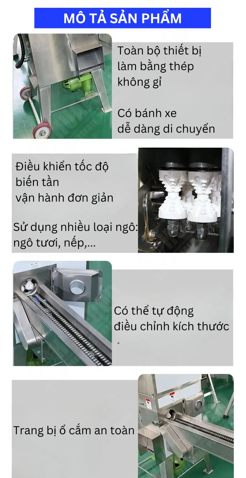 Đặc điểm nổi bật máy tách hạt ngô tươi