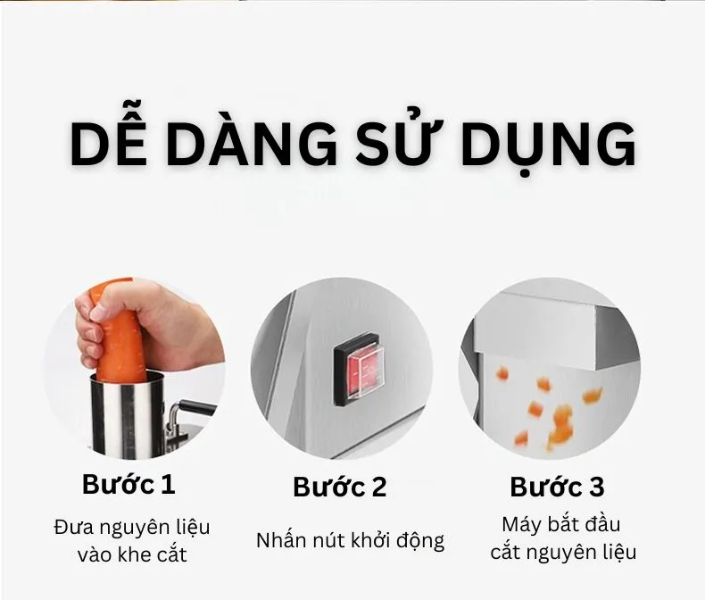 Dễ dàng sử dụng máy cắt hạt lựu củ quả