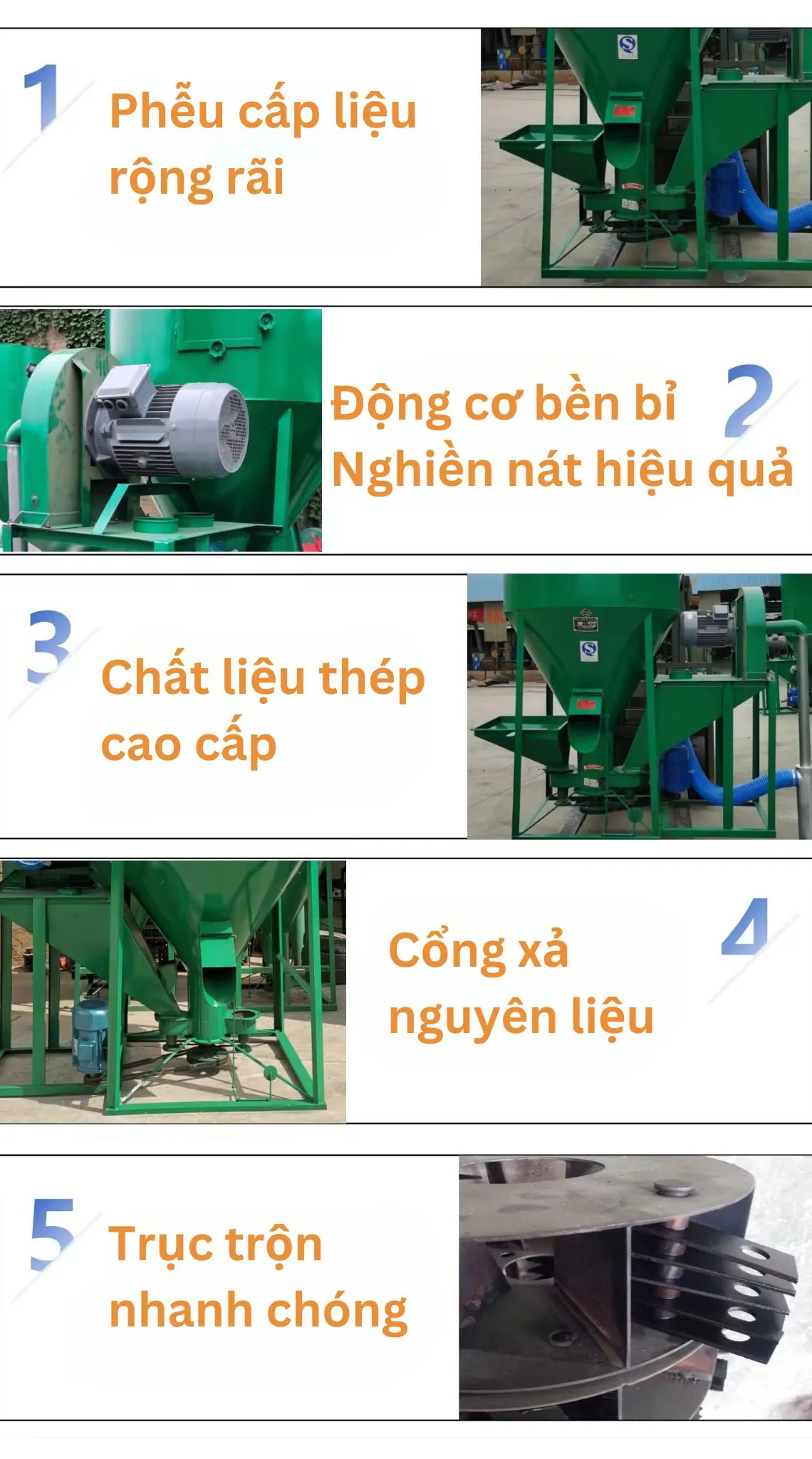 Đặc điểm nổi bật máy nghiền trộn thức ăn chăn nuôi