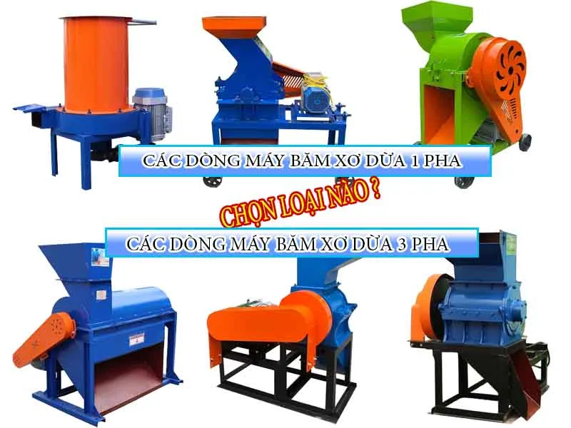 Các loại máy băm xơ dừa