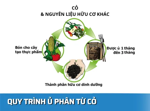 Quy trình sản xuất phân bón từ cỏ băm