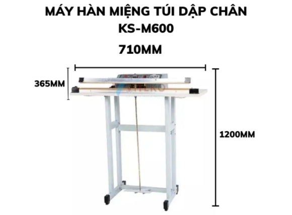 Máy hàn miệng túi dập chân KS-M600