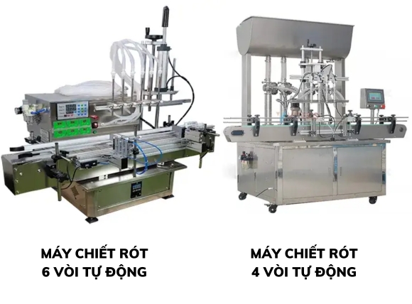 Máy chiết rót 6 vòi và máy chiết rót 4 vòi tự động hoàn toàn