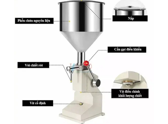 Cấu tạo chi tiết máy chiết rót thủ công