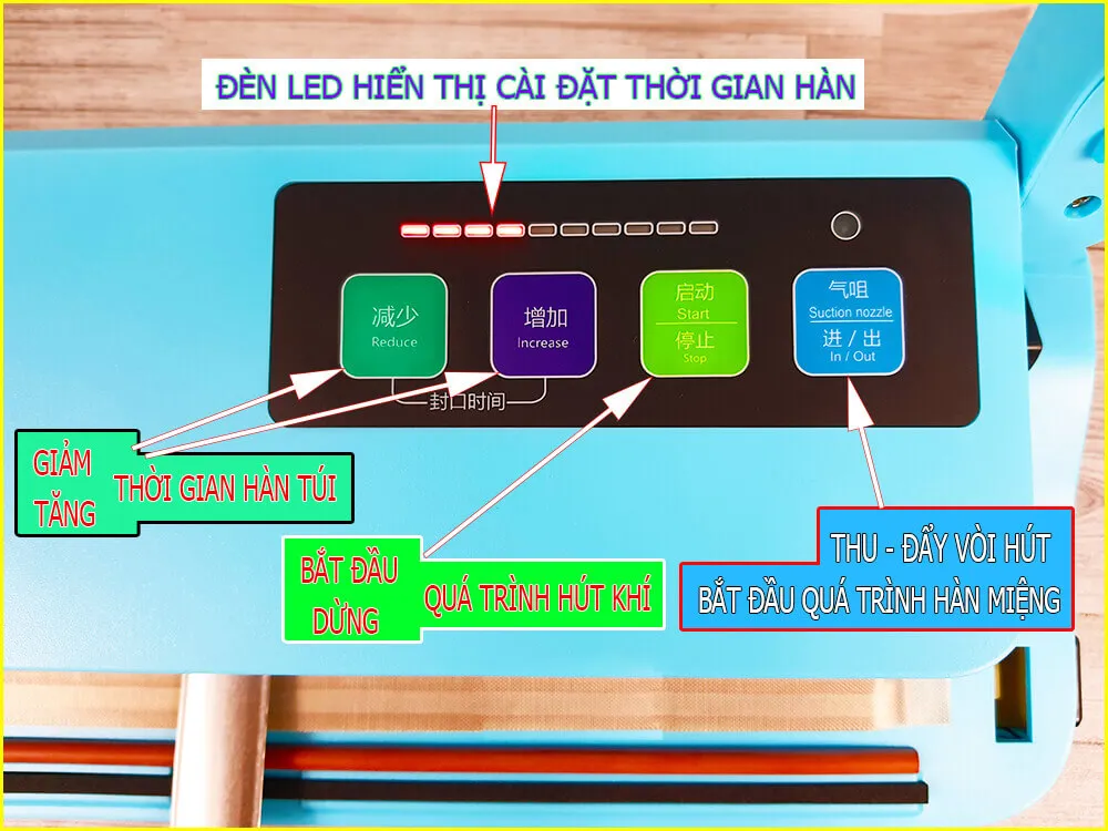 cách sử dụng máy hút chan không P290 - Bước 1