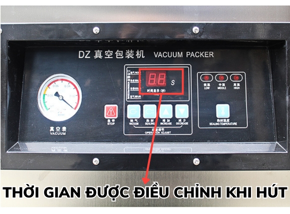 Bảng điều khiển có thể điều chỉnh thời gian hàn miệng túi