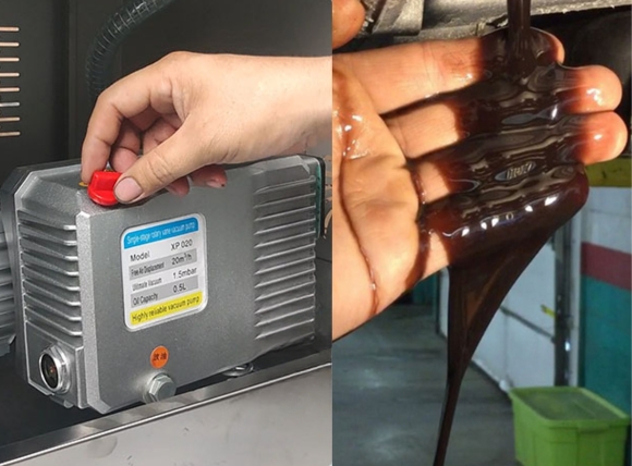 Kiểm tra dầu của bơm hút chân không