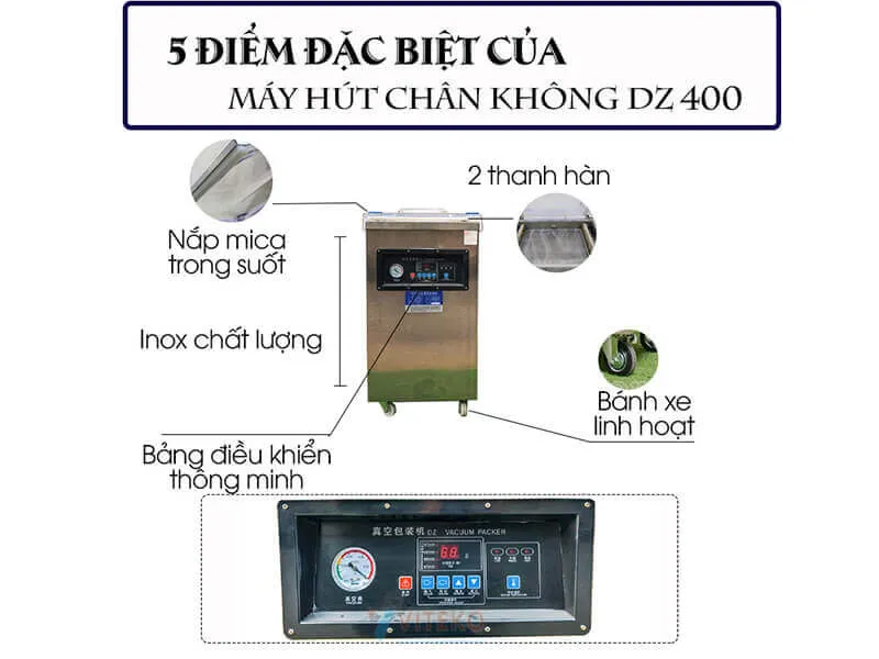 Cấu tạo máy hút chân không công nghiệp DZQ 400