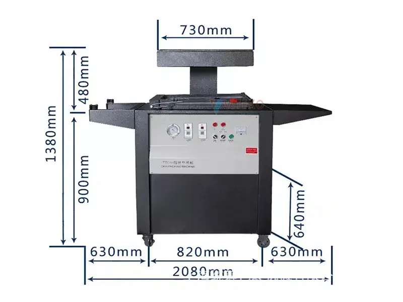 kích thước máy hút chân không định hình TB-390